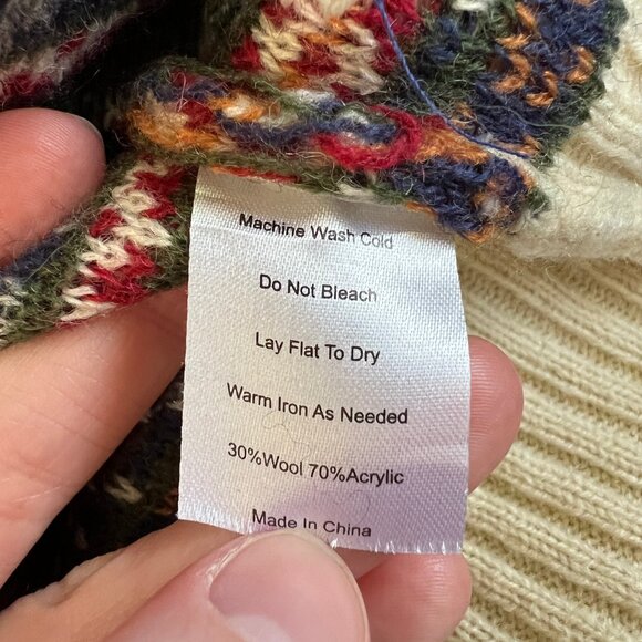 Kiel James Patrick The Great Moose Sweater Christmas Winter Wool Blend Fair Isle - Picture 5 of 10